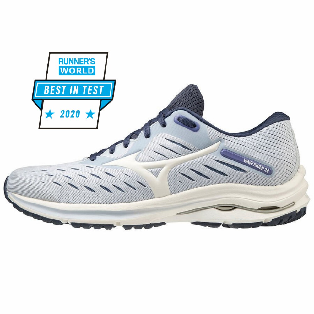 Zapatillas Running Mizuno Wave Rider 24 Mujer Blancas/Indigo Ofertas AQYT-37914